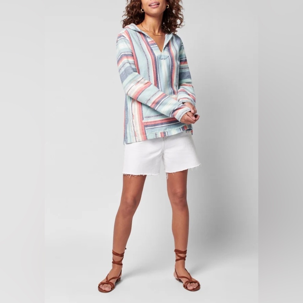 Faherty Organic Cotton Baja Hoodie Poncho Sierra Paradise Small - Picture 7 of 9